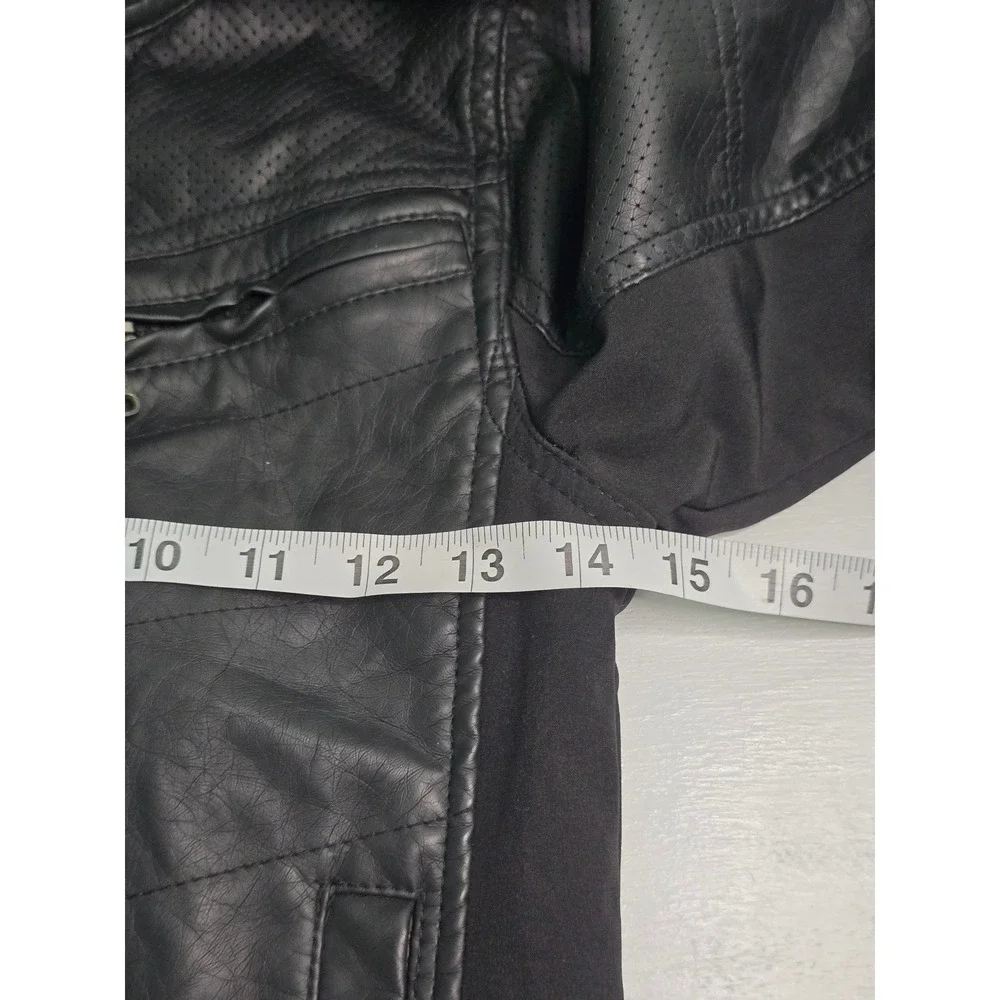 Moto Biker Rock & Roll Punk Goth Grunge Y2K Hood Zip Boys Faux Leather Jacket 7